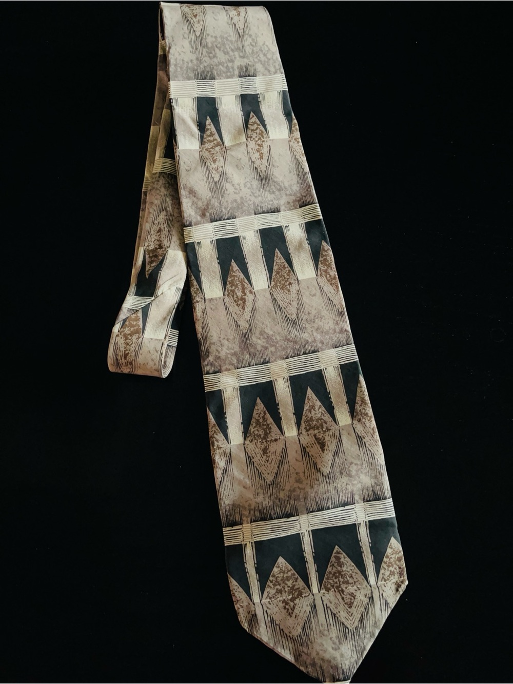 Men's Brown Geometric Silk Tie